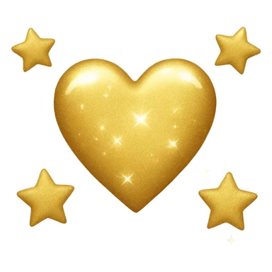 Golden heart with sparkles sticker