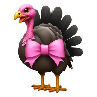 Turkey with a pink bow sticker