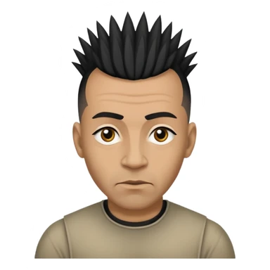 A african American light skinned man about 40 years old with a black Mohawk and eye wrinkles  sticker