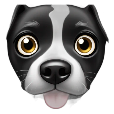 Fisheye cute black and white borador dog with large shiny eyes sticker