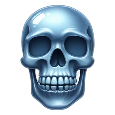clear shiny glass skull sticker