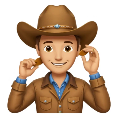 cowboy tipping his hat sticker