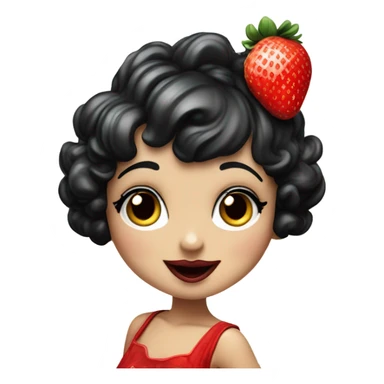 Betty boop eating strawberries  sticker