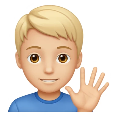 generate emoji of boy saying hii in normal skintone or bright skin tone sticker