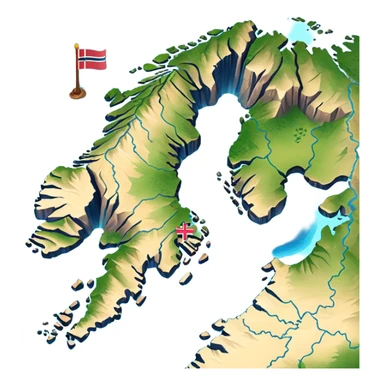 norway 2d map sticker