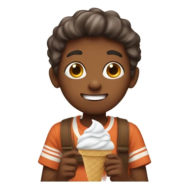 Boy eating ice cream sticker