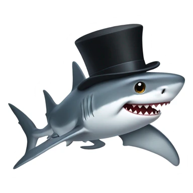 Shark with a top hat sticker