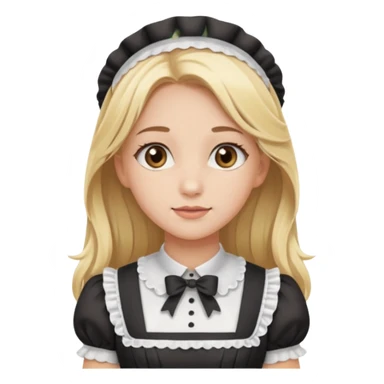 Long blonde hair girl maid with brown eyes sticker