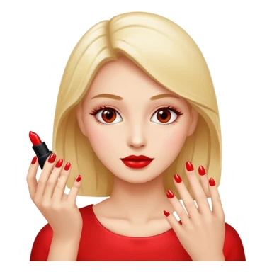 Kırmızı oje süren bayan sticker