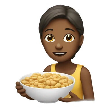 Girl eating cereal  sticker