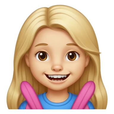 Beaver girl big front teeth long blond hair sticker