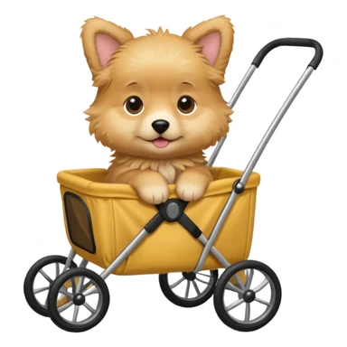 Puppy in a stroller  sticker