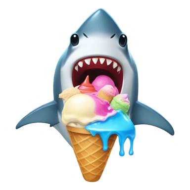 Shark eating icecream sticker