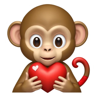 un mono con un corazon pero mas realista sticker