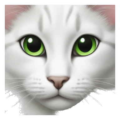 Black and white cat with an asymmetrical spot on the nose and green eyes sticker