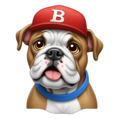 Blue bulldog with red cap sticker