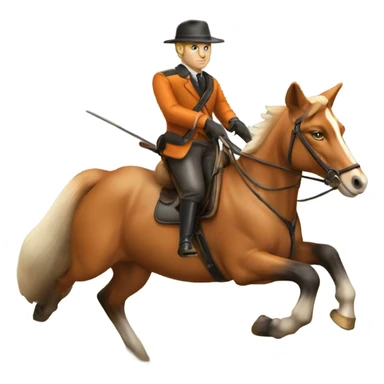 Fox hunting on horse sticker