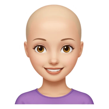 create pretty girl with bald head close up shot sticker
