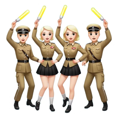 Nazis dancing with glow sticks sticker