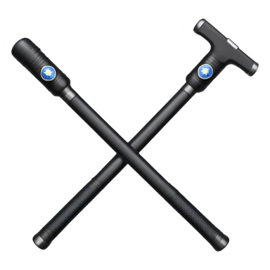 two police batons with handles forming an L sticker