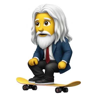White Freemason with long hair skateboarding sticker