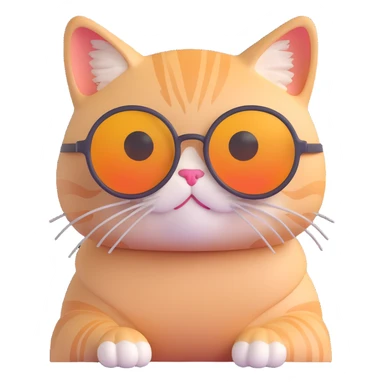 cute cat wearing round sunglasses, relaxed vibe sticker