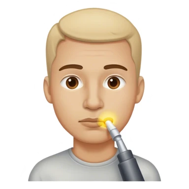 Man digging in nose sticker