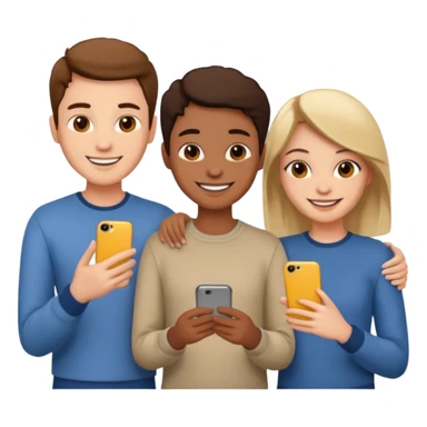 Three friends talking each other sticker