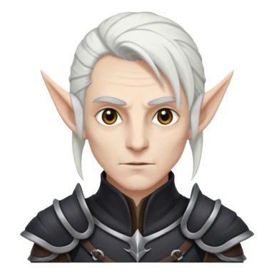 dark elf man, white hair sticker