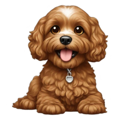 Cavapoo dog brown happy sticker