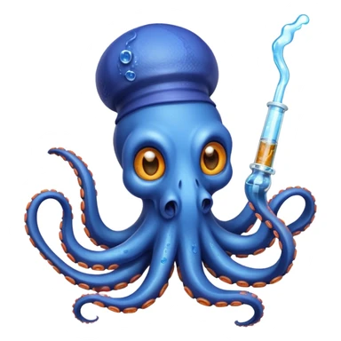 Octopus with a glass meth pipe  sticker