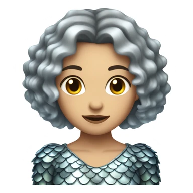 pretty evil siren girl, with fish scales and short hair sticker