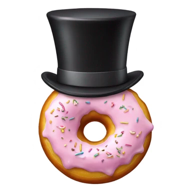 Donut with a top hat sticker