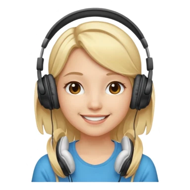what emoji gril with hephones and blonde hair ? sticker