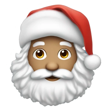 “An adorable Santa with a red suit, fluffy white beard, rosy cheeks, big eyes, and a red hat with a white pom-pom réaliste  sticker