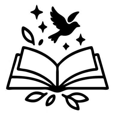 A drawing of an open book with magic emanating from it, featuring sharp outlines, rough shadows, and strong highlights on all elements where appropriate. The style is a clear drawing, not stylized art, with expressive contrast and defined contours. Use the reference image for composition. sticker