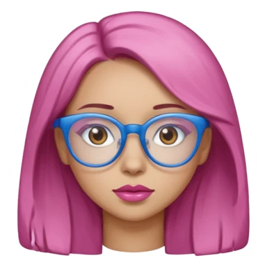 A girl with light skin, brown eyes, blue glasses, pink lips, and ONLY LIGHT BROWN hair. NO PINK!!!
 sticker