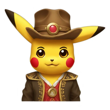 Pikachu in western dress  sticker