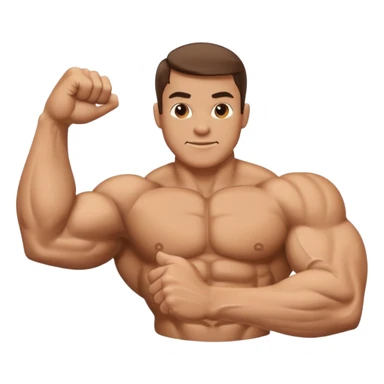 single isolated flexing bicep with arm curled sticker
