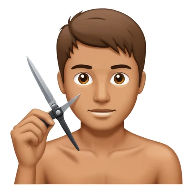 male cutting hairs  sticker