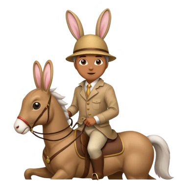Man rabbit riding horse sticker
