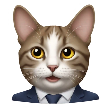 macron carresse un chat sticker