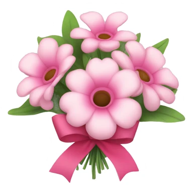Flower bouquet with pink bow tied around it  sticker