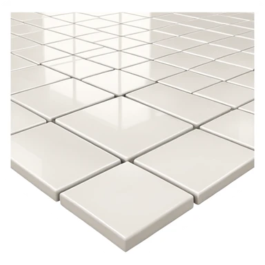 Create a 3D perspective image of a white porcelain tile floor. sticker