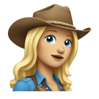 Blonde cowgirl with blue eyes  sticker