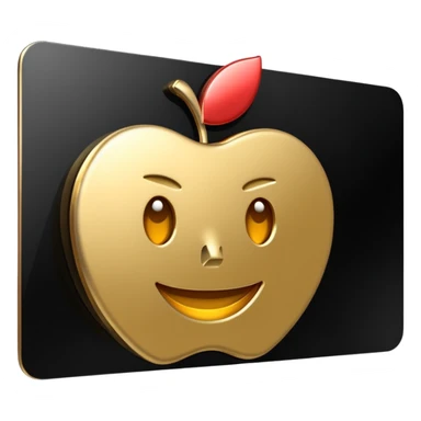 apple-style 3d emoji of a sleek black and gold card sticker