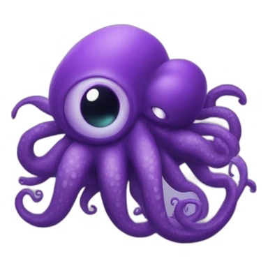 purple kraken sea monster sticker