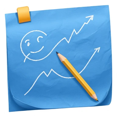 draft on blue paper sticker