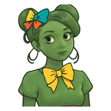 Girl with a bow  sticker