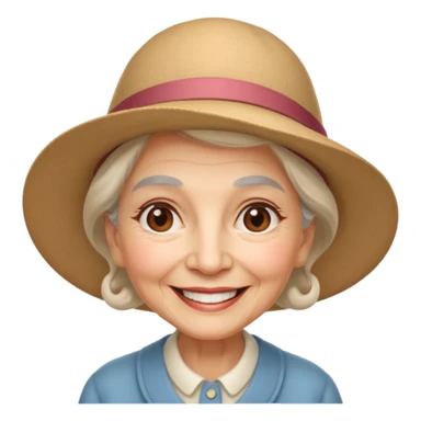 elderly women with hats sticker